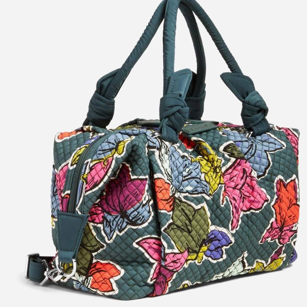 Vera Bradley Hadley Satchel in Falling Flowers NWT - Picture 2 of 3